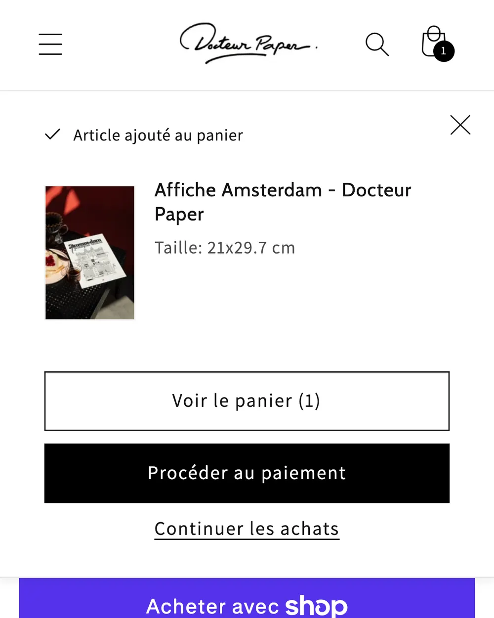 Docteur Paper : panier