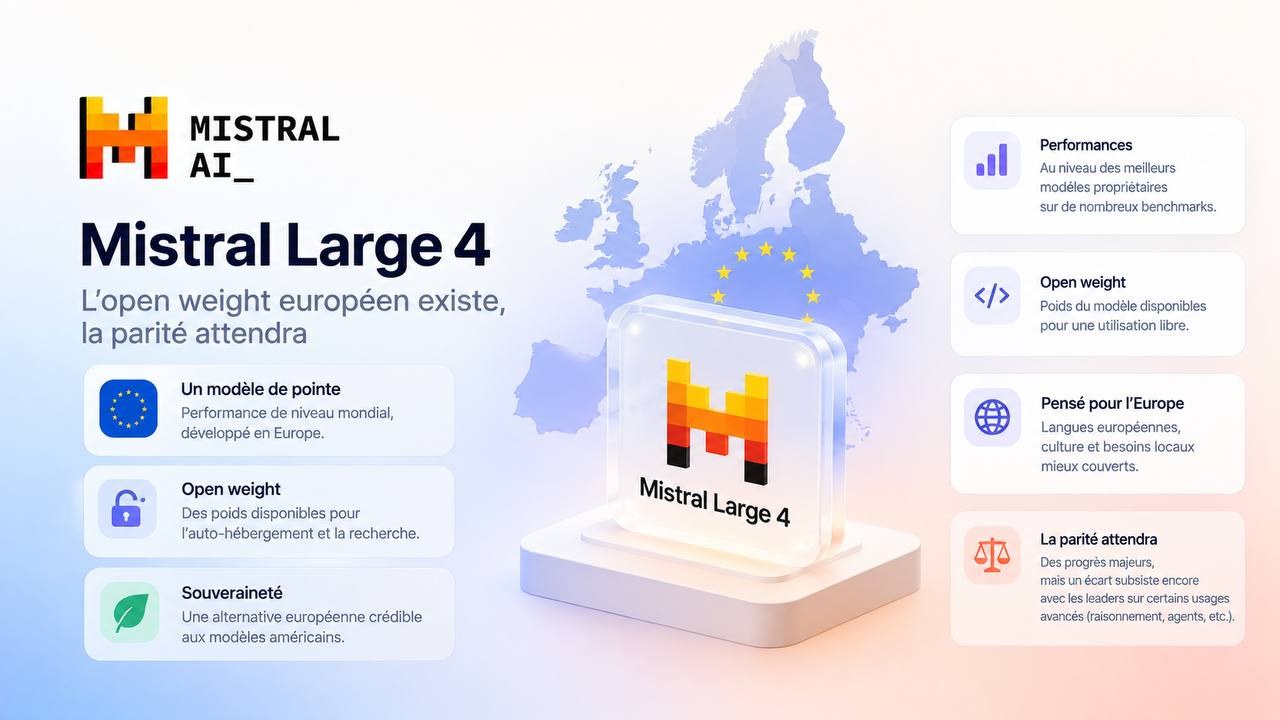 Mistral Large 4 : l’open weight européen existe, la parité attendra