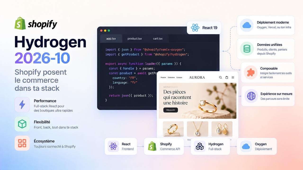Hydrogen 2026-10 : Shopify posent le commerce dans ta stack